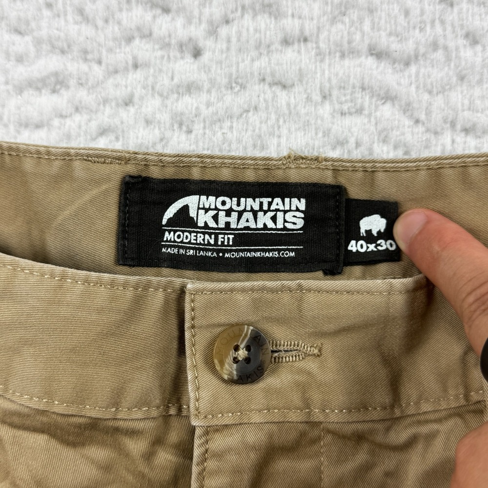 Mountain Khakis‎ Chino Pants Mens 40x30 Khaki Cotton Stretch Modern Fit Outdoor - Picture 9 of 13
